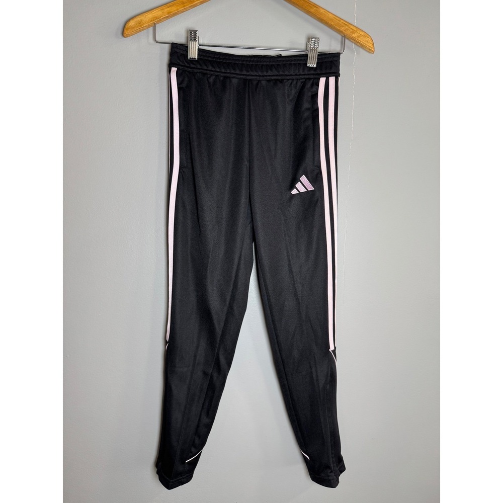 Adidas Tiro Pant YG‎ Girls Black Pink Soccer Track Pants Size S HR7130